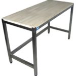 Stoły nierdzewne z blatami bukowymi